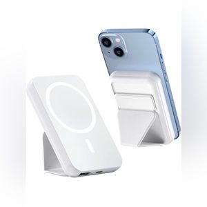 Magnetic Wireless Power Bank 12000mAh Fast Charging Mag-Safe Battery Pack(White)